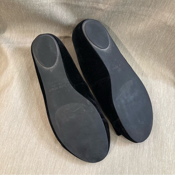 KATE SPADE Sz 8.5 Velvet Round Toe Cap Metal Accent Ballet Flats Shoes - Picture 8 of 9